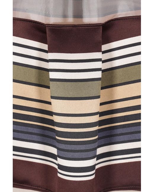 Sacai Multicolor Striped Contrast-Collar Top