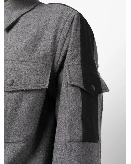 Helmut Lang Gray Button-Up Long-Sleeve Shirt for men