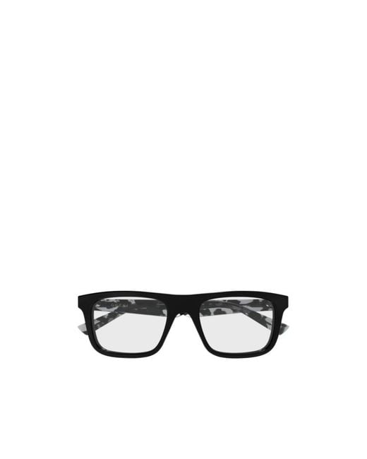 Gucci White Tortoiseshell-Effect Rectangle-Frame Glasses for men