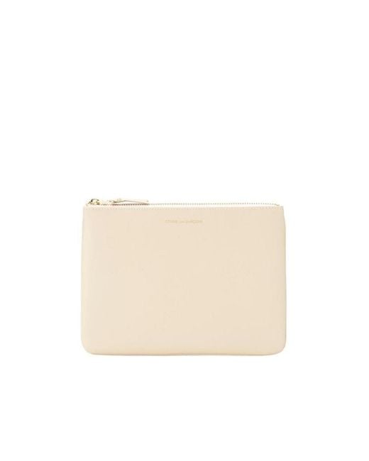 Comme des Garçons Natural Comme Des Garçons Wallet Logo Detailed Classic Wallet