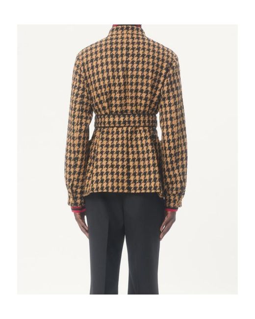 Valentino Brown Houndstooth Wool Jacket for men