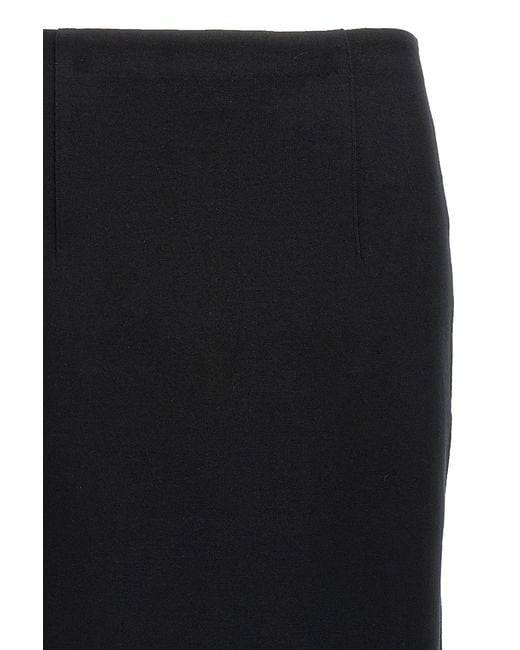 Auralee Black Stretch Double Face Knit Skirt