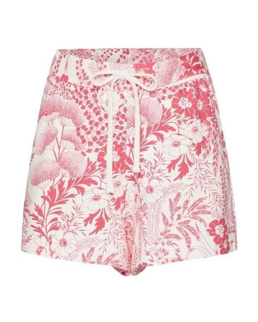 RED Valentino Pink Floral Drawstring Shorts