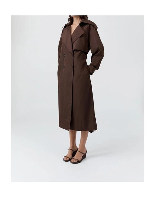 St. Agni Brown Double-Breasted Trench Coat