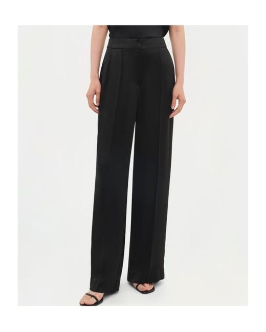 Jonathan Simkhai Black Kyra High-Waisted Crepe Trousers