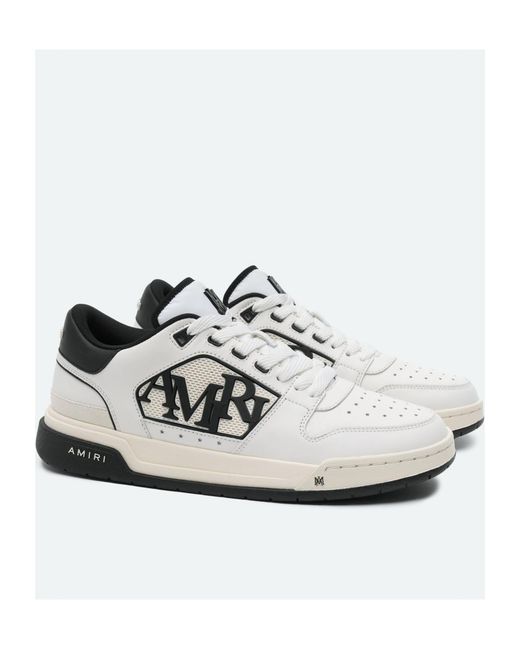 Amiri White Logo Embossed Low-Top Sneakers for men