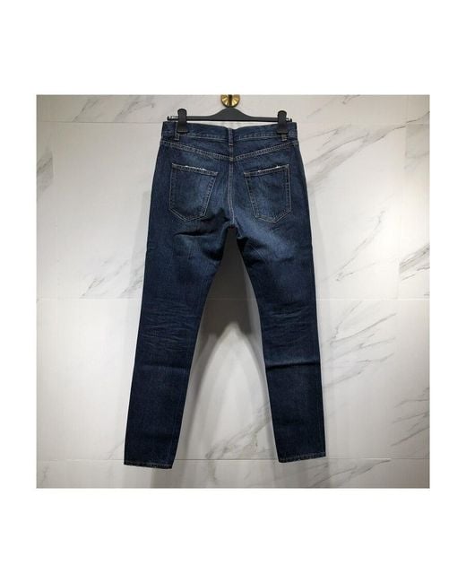 Saint Laurent Blue Imitation Old Skinny Jeans for men