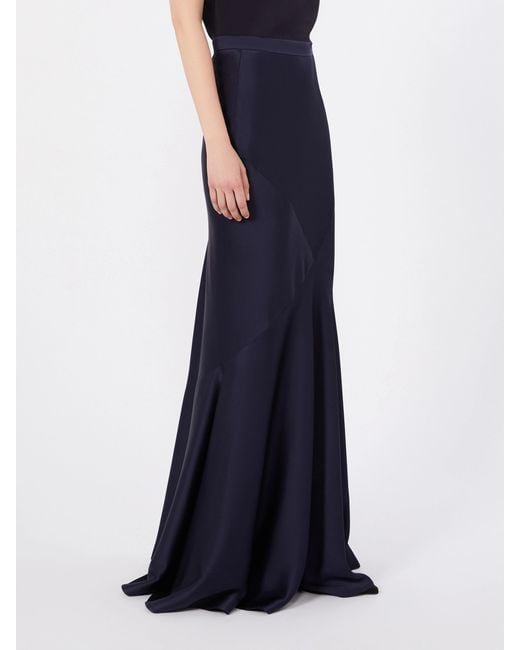 Max Mara Blue Flared Pleated Skirt