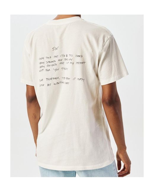 Anine Bing White Round Neck Short Sleeve T-Shirt
