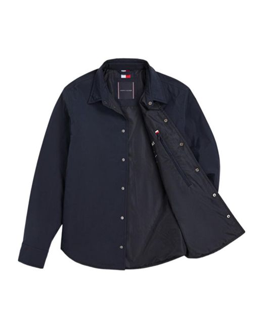 Tommy Hilfiger Blue Logo-Print Padded Jacket for men