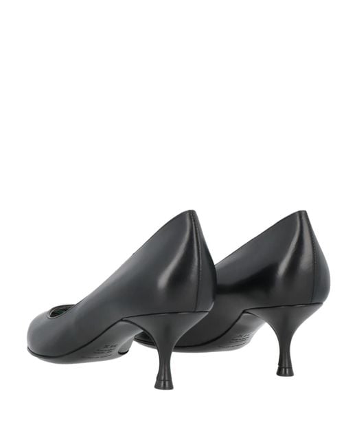 Dolce & Gabbana Black Pointed-Toe Leather High Heels