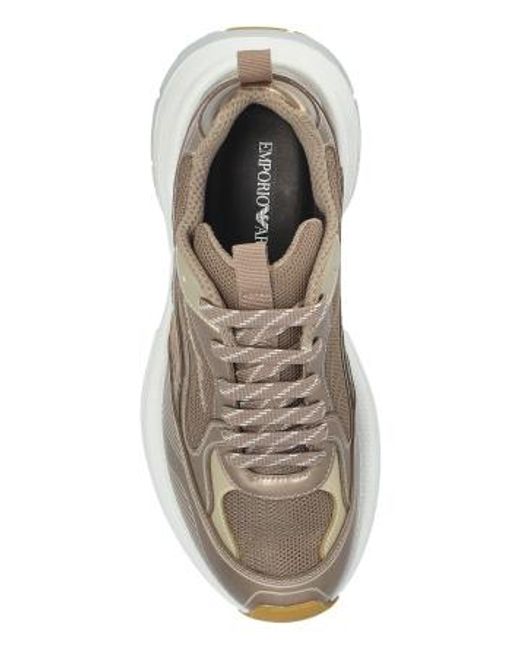 Emporio Armani Gray Logo Detailed Low-Top Sneakers