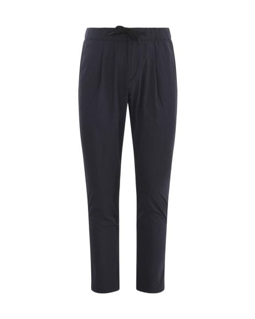 Herno Blue Logo Patch Drawstring Pants for men