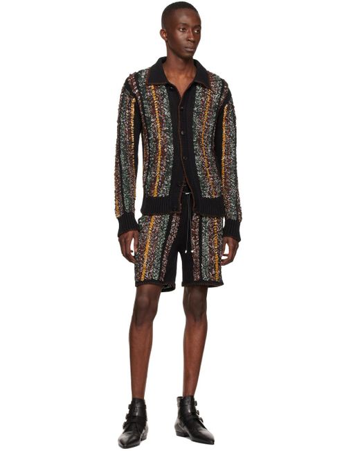 Amiri Black Braided Bandana Shorts for men