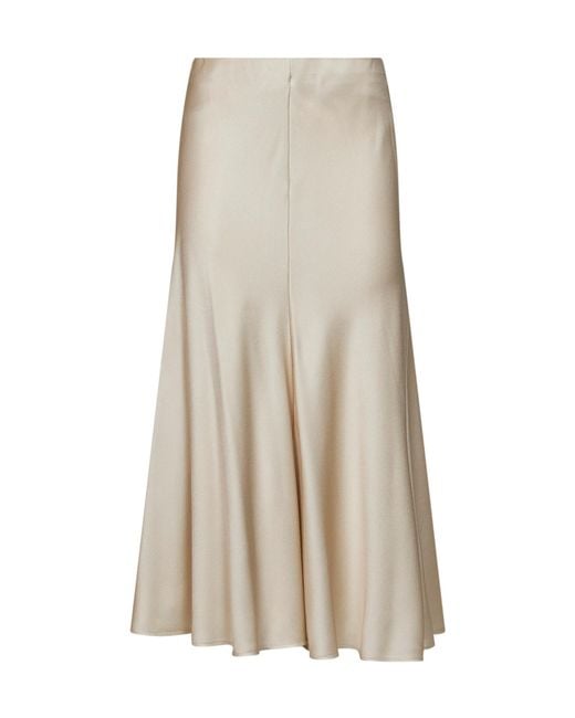 Brunello Cucinelli Natural Straight-Cut Skirt