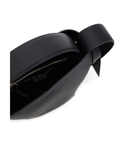 Acne Black Musubi Logo Embossed Mini Top Handle Bag