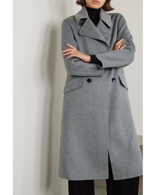 Proenza Schouler Gray Emma Double-Breasted Coat