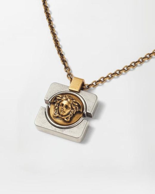 Versace Metallic Medusa Pendant Necklace for men