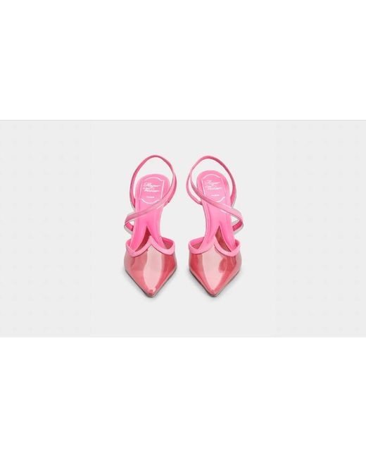Roger Vivier Pink I Love Vivier Slingback Pumps