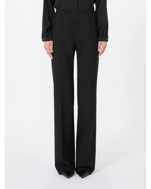 Max Mara Black Pressed-Crease Straight-Leg Trousers