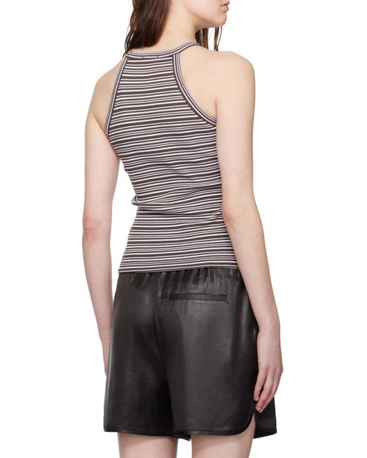 Filippa K Multicolor Monogram-Embroidered Striped Organic Cotton Tank Top