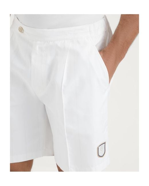 Brunello Cucinelli White Logo-Appliqué Tailored Shorts for men