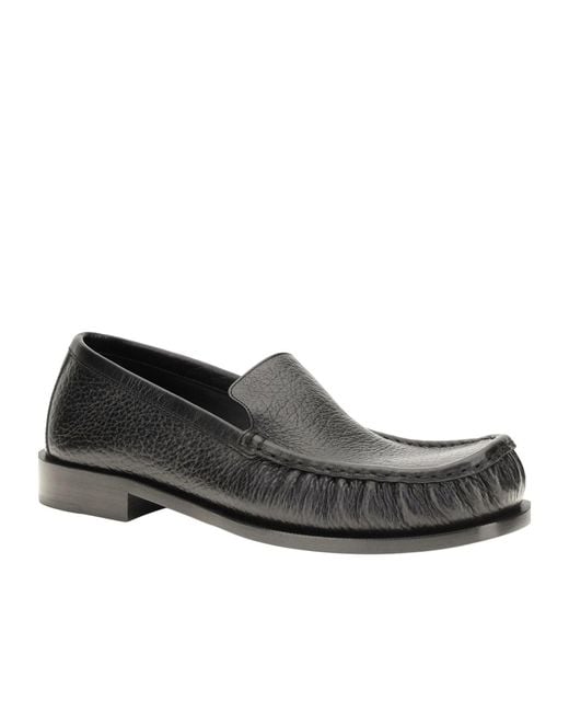 Dries Van Noten Black Round-Toe Loafers for men