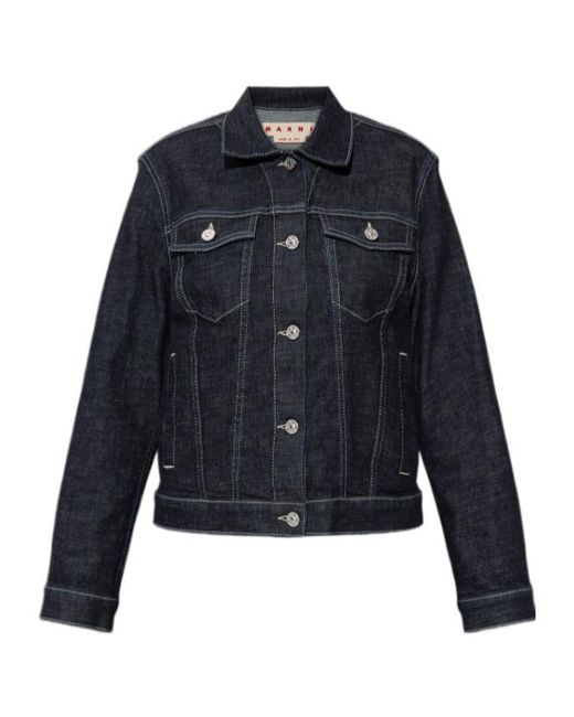 Marni Blue Button-Up Denim Jacket