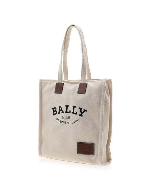 Bally White Logo Shoulder Bag