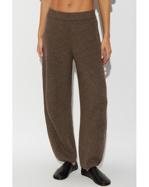 By Malene Birger Brown Elastic-Waist Casual Trousers