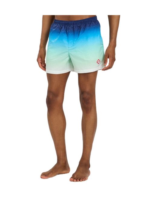 Casablanca Blue Gradient Color Swim Trunks for men