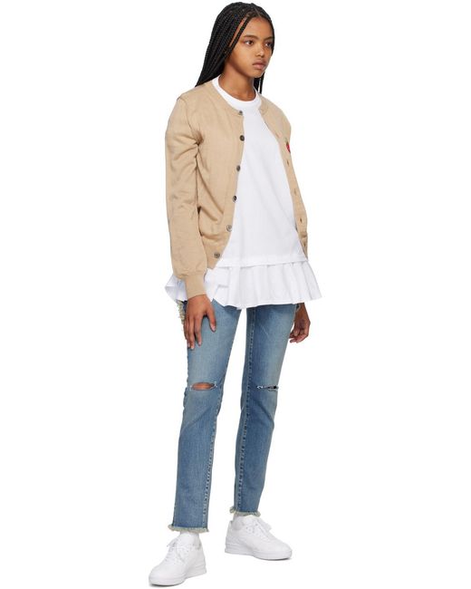 Comme des Garçons White Round-Headed Low-Top Casual Shoes