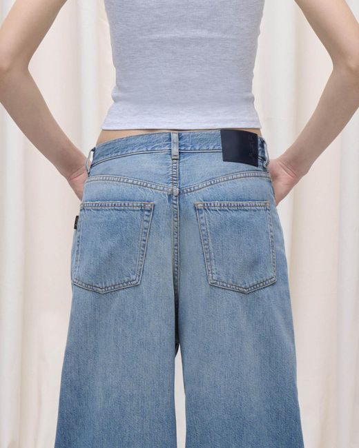 Haikure Blue Candy Pleat Detailed Wide-Leg Jeans