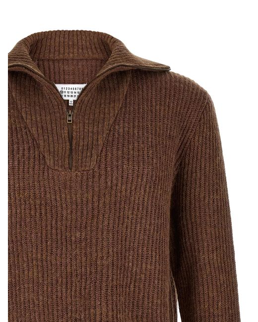 Maison Margiela Brown Summer Shetland Knit Jumper for men