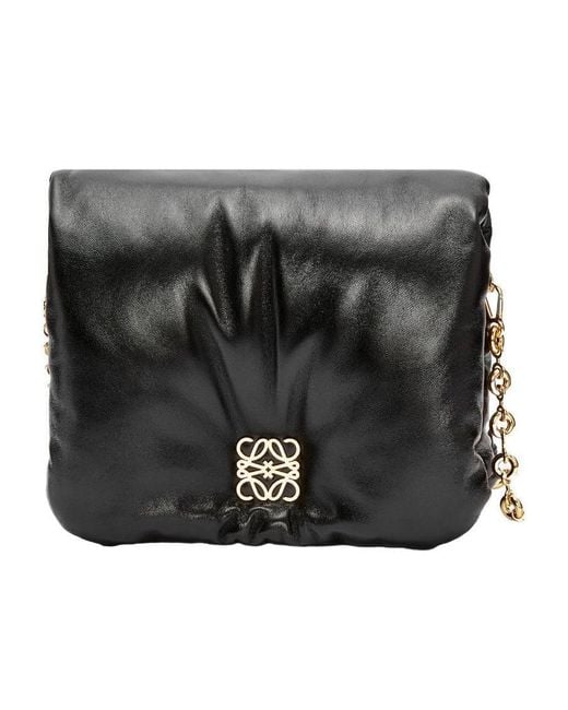 Loewe Black Goya Puffer Chained Shoulder Bag
