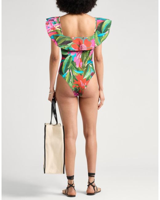Farm Rio Green One-Piece Swimsuits