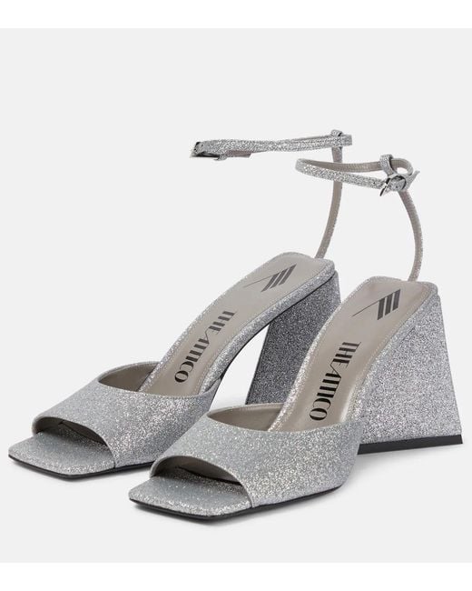 The Attico Metallic Piper 85 Glitter-Embellished Sandals