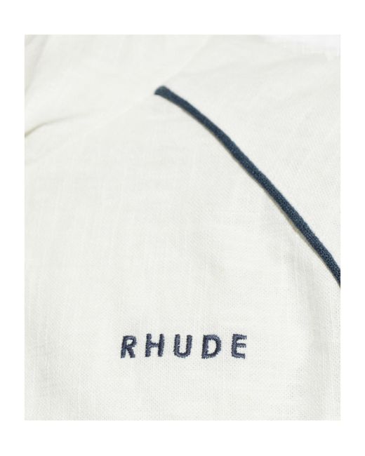 Rhude White Stand Collar Zip Jacket for men
