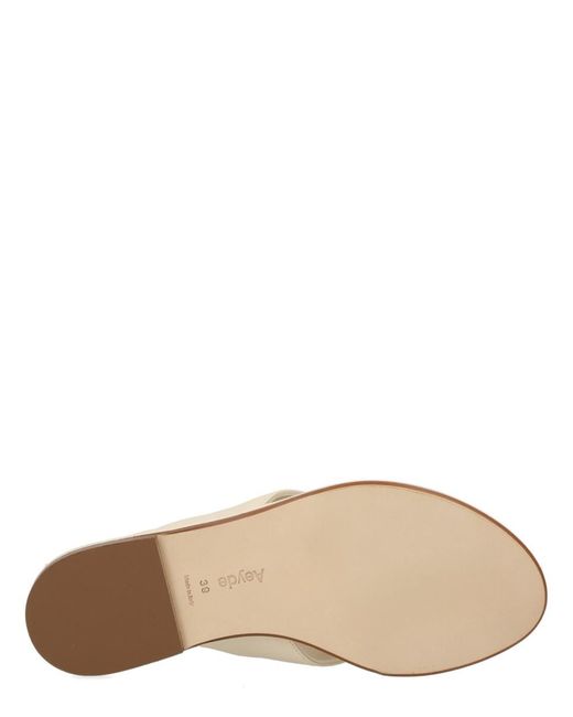 Aeyde White Amaya Flat Thong Sandals