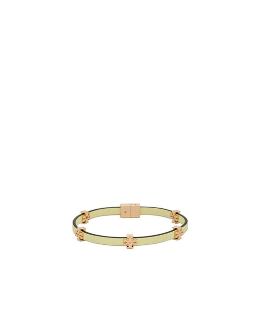 Tory Burch Metallic Logo-Plaque Bracelet