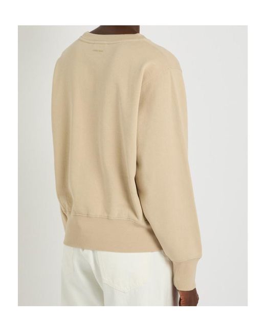 Anine Bing White Harry Shrunken Logo-Appliquéd Cotton Sweatshirt