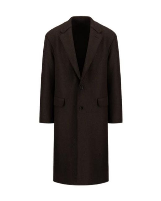 Harris Wharf London Black Two-Button Wool Coat for men