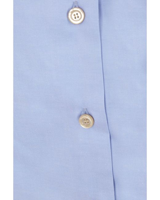 Gucci Blue Curved Hem Buttoned Shirt