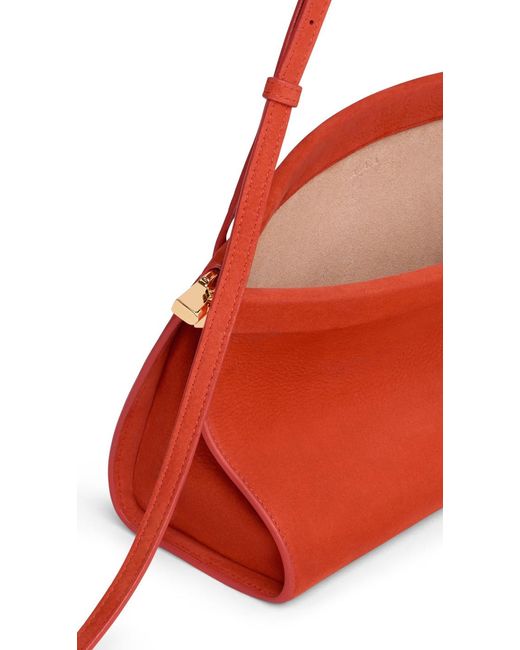 Alaïa Red Small Leather Le Click East West Shoulder Bag