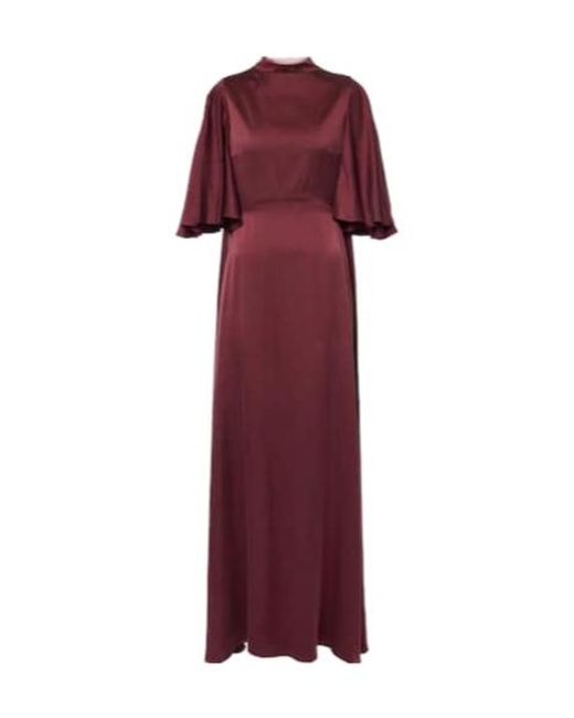 Roksanda Red Kalydria Caped Silk Gown
