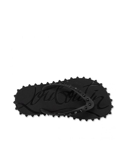 Christian Louboutin Black Super Loubi Flip Sandals