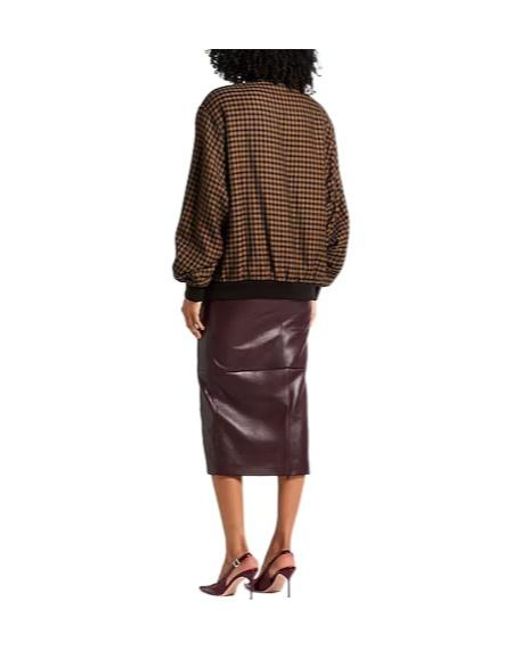 Saint Laurent Brown Plaid Longsleeve Flight Jacket