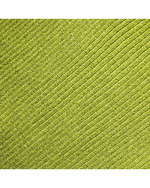 Self-Portrait Green Lurex Knitted Off-Shoulder Top