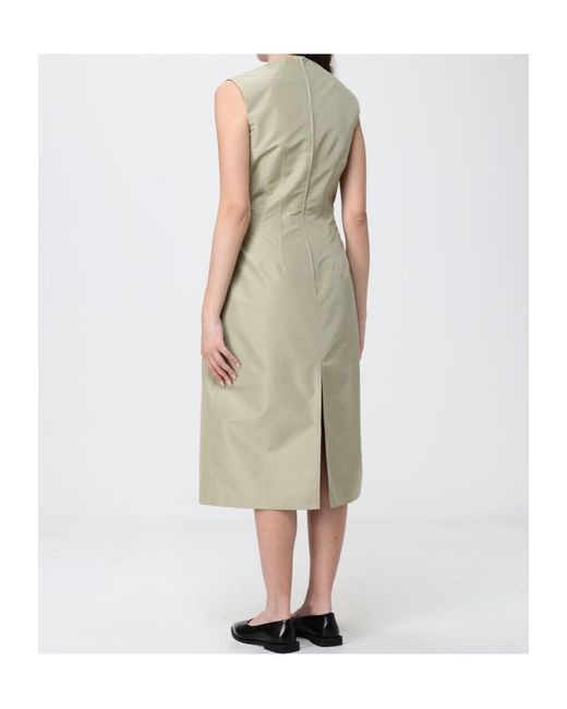 Jil Sander Green Sleeveless Panelled Midi Dress