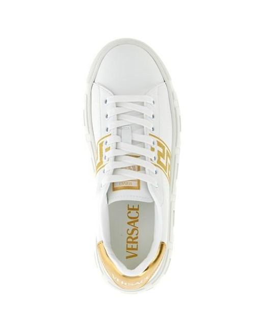 Versace White La Greca Sneakers